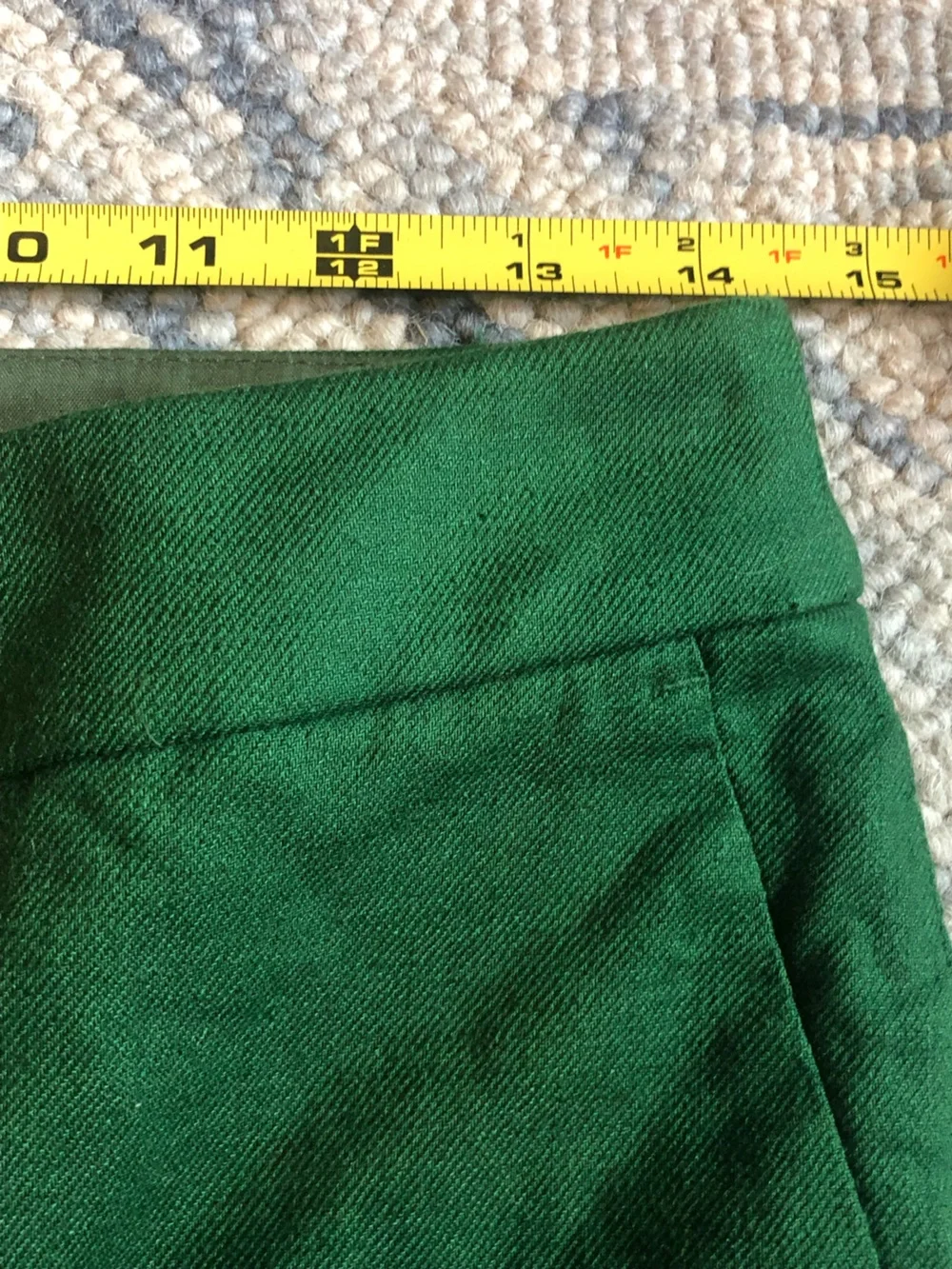 J. Crew Green Cropped Flare Pants